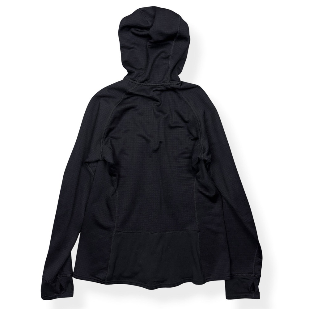 Patagonia R1 Hoody Jacket Womens L Black Grid Fleece Pullover Balaclava Polartec - Picture 9 of 13
